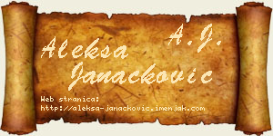 Aleksa Janaćković vizit kartica